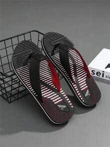 Summer Outdoor Casual Wear-Resistant Slippers, Men's Personalized Flip Flops, Beach Thong Sandals, Adult Plus Size, Fashionable Retro Boat Home