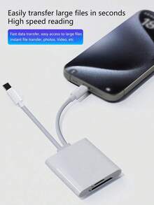 1 个二合一 0TG 读卡器，带双卡槽，支持 SD 和 TF 卡，兼容 PC/笔记本电脑，即插即用，无需应用程序 - 白色 - 查看 9