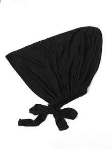 1 件儿童纯色围巾帽子头巾抽绳可调节耳孔底部帽子伊斯兰穆斯林围巾头巾帽带系带日常佩戴头带柔软长袍面纱可调节纯色头巾帽带耳带 - 彩色 - 查看 17