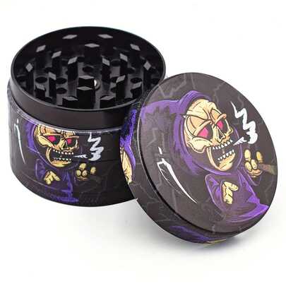 1PC Grim Reaper Theme 4-Layer Zinc Alloy Grinder, 50mm - Perfect Choice For Kitchen And Gifts