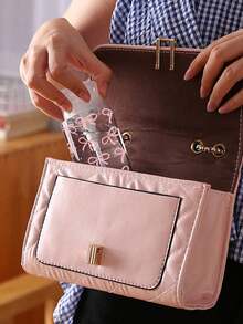 150毫升/200毫升/300毫升美甲按压瓶，透明瓶身饰有粉色蝴蝶结图案，酒精卸妆液储存容器，大容量可重复使用卸妆瓶，丙酮卸妆液，按压泵头，空化妆品丙酮容器旅行瓶，宿舍和浴室必备化妆配件 - 彩色 - 查看 5