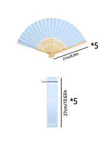 Bộ quạt tay xếp gọn thanh lịch 3-60 chiếc, kèm thiệp cảm ơn và túi quà, quạt tay tre cho cô dâu, thích hợp làm quà tặng cho phù dâu và trang trí đám cưới, hoàn hảo cho các bữa tiệc, sự kiện và phụ kiện mùa hè, 1 chiếc - Màu xanh lam - Xem 13