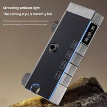 1 Bộ hệ thống vòi sen treo tường đa năng nâng cấp, van vòi sen phím đàn piano 4 chiều, có đầu vòi sen cầm tay phun mưa 3 chế độ, vòi xịt vệ sinh cầm tay kèm vòi sen, bộ vòi bồn tắm, phụ kiện phòng tắm, áp suất nước và nhiệt độ có thể điều chỉnh với màn hình hiển thị nhiệt độ LED và đèn chiếu sáng theo tâm trạng, kết cấu kim loại, không cần điện, lý tưởng cho việc cải tạo phòng tắm, đồ dùng phòng tắm - Bạc - Xem 11