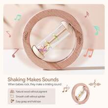 Simulated Rain Sound Toy, -Shaped Home Decor, Indoor & Outdoor Soothing Rain Sound Tube, Easy Grip Rattle Toy, Baby Auditory Stimulation & Focus Training Toy, Birthday/Gift - Wood Color - View 7