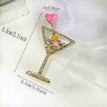 1PC Fashion Fun Cute Wine Cup Brooch Suitable For Women's Clothing Back Packaging Pins Decorative Jewelry New Year Gifts