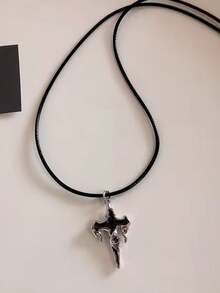Gothic Y2K Black Cross Heart Pendant Necklace, Suitable For Women, Punk Hip-Hop Style, Full Of Personalized Charm, Ideal Emo Accessory - Black - View 12