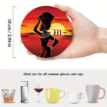 6pcs Wooden Cup Coasters, Coffee Cup Mats, Wine Glass Coasters, Essential For Holidays And Family Gatherings, Suitable For Bars, Offices, Homes And Various Occasions