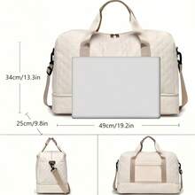 Solid Color Unisex Travel Luggage Zipper Tote Bag With Independent Shoe Compartment, Large Capacity Storage, Light And Portable Shoulder Bag For Outdoors Traveling Bag Travelling Organizer Outfit Airport Travel Clothes Travel Stuff Luggage Bag Christmas Gift Ideas Women Girls Xmas Gifts For Mum Birthday Gift Mom Friend Gym Bag Sport Bag Training Pack For Vacation Holiday Thanksgiving Day Thank You Gifts Back To School Supplies - Màu tím  Violet - Xem 7