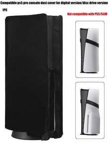 PS 5/PS 5 Pro 主机防尘罩，适用于光盘版和数字版，保护套，便携 - 黑色 - 查看 12