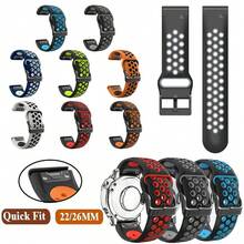 Quick Release 22mm 26mm柔軟矽膠錶帶，適用於Garmin Fenix 7 7X Pro 5 5X Plus 6X 6 Epix Gen 2 R Approach S70 S60 S62 For Garmin Forerunner 935 945 955 965 Enduro MK1 MK2i Instinct 2X Tactix 7 Pro Sport智能手錶，舒適耐用的錶帶，透氣防汗黑扣，絕佳的送禮選擇 - 彩色 - 查看 9