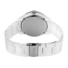 Fossil Stella elegante Quarz-Damenuhr CE1113, weißes Keramikarmband und -gehäuse, Alltagskleidung Dekoration, Geburtstagsgeschenk für sie