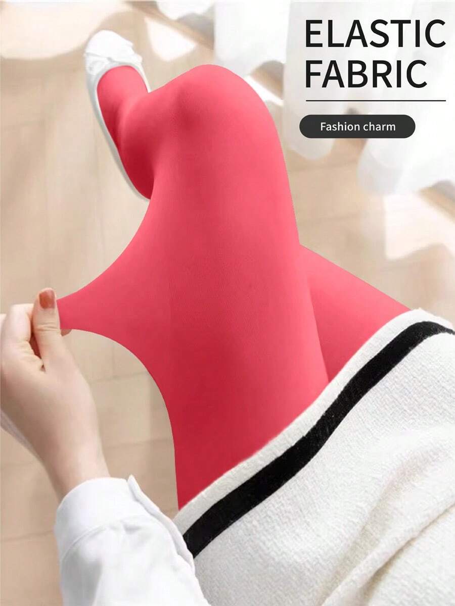 Women's Autumn Watermelon Pink Soft Comfortable Pantyhose/Tights Stylish Autumn High-Stretch Slimming Base Layer Leggings Outerwear Women's Socks