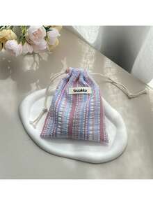 1 szt. Kosmetyczka do makijażu, torba ze ściągaczem, torba podróżna, przenośna, losowy kolor, klamra, losowy makijaż, niezbędne kosmetyki podróżne, przechowywanie prezentów, niezbędne akcesoria podróżne, organizer na makijaż na wakacje, torba podróżna dla kobiet