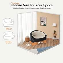 Inflatable Sofa, Air Flocking Couch Loveseat For Outdoor Camping, Black&Beige(No Pump Included) - Màu be - Xem 4