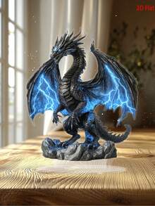 2D亚克力龙形装饰挂件 - 采用传统风格的黑橙龙纹。这是一款高品质的装饰品，适合摆放在家中和办公室的办公桌上。它是圣诞节装饰和节日派对的独特礼物之选。采用火焰图案，工艺精湛，表面纹理丰富，并采用2D平面设计。 - 彩色 - 查看 3