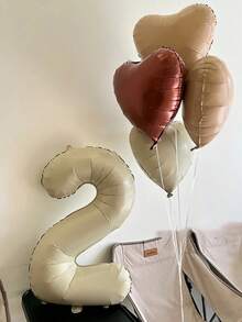 1 pieza Globo con forma de número de 40 pulgadas de color crema, adecuado para fiestas de cumpleaños, regreso a clases, Día de San Valentín - Multicolor - Ver 7