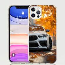 Funda Deportiva Negra Blanca compatible con B-BMW, compatible con  16 15 Plus 11 14 Pro Max 13 12 Mini 16E XS X XR 7 8 + SE, Patrón Personalizado Co, Funda compatible con  17 pro max,  17 pro,  17,  16 pro max - FB839-7 - Ver 7