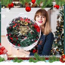 1pc Christmas Tree Storage Bag, Red Transparent Bag, Flower Wreath Circular Gift Storage Bag, Zipper Hand-Held Christmas Gift Dustproof Storage, Transparent Christmas Flower Wreath Storage Bag, Storage Hanging Bag Storage Bag, Multifunctional Miscellaneous Circular Storage Bag, Large Capacity Zipper Dustproof Christmas Gift Sorting Bag - Multicolor - View 4
