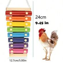 Parrot Toy Combo Set - Swing, Chew Training Toys, Includes Hammock, Bell, Perch, Ladder, Bird Cage Accessories (Random Color) - Multicolor - View 11