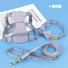 1 Set Adjustable Bow Plaid Dog Harness & Leash Set, Pet Leash & Chest Strap, Cute Pet Supplies Dog Accessories - Multicolor - View 11