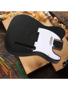 DIY 6 String TL Style Electric Guitar Kits With Mahogany Body Accessories Black - mặc định - Xem 2