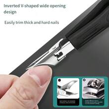 25 Degree Slanted Tip Thick Nail Clipper, Sharp & Durable Nail Scissors, Suitable For Ingrown Nails, Extra Sharp Stainless Steel Nail Clippers For Elderly, Men & Women, Green And Black Colors