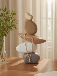 1pc Abstract Resin Stone Knot Figurine - Decorative Centerpiece For Living Room, Modern Indoor Display, Ideal For Christmas, Halloween, Easter, Decor - Multicolor - View 3