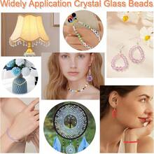 200pcs/Bag 6mm Glass Beads/Holiday Beads/Glass Rondelle Beads/Glass Faceted Beads/Glass Spacer Beads For Earrings/ Bracelets/Anklets/Necklaces Jewelry Making/Xmas Tree Decoration/Holiday Decoration/Wedding Decoration/Window Decoration