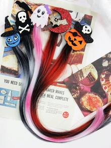 5 piezas de pasadores de pelo multicolor de Halloween - Cráneo Pájaro Negro/Bruja Azul/Murciélago Luna Roja/Fantasma Lindo Rosa/Pasadores de Pelo de Pirata Calabaza