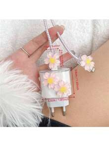 5个装樱花图案充电保护器 数据线保护器 欧版 20W 兼容 11 12 13 14 15 16 17 Pro Max - 彩色 - 查看 6