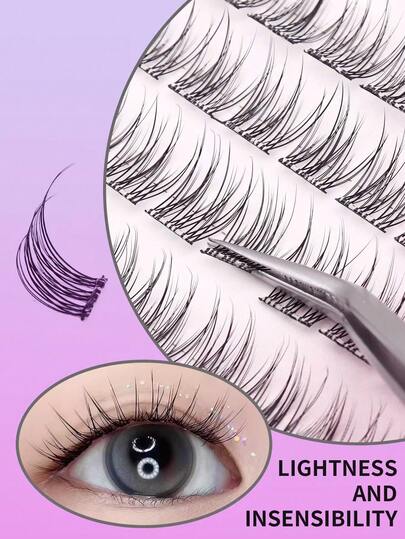 120 piezas/10 pares de pestañas de visón 5D, sin pegamento, rizo natural, estilo de dibujos animados, adecuado para principiantes