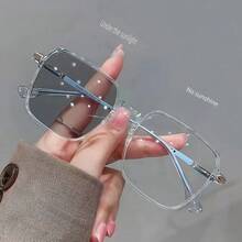 Gafas de cambio de color de moda y versátiles, gafas de degradado plano para el océano, gafas transparentes para actividades al aire libre, uso diario, combinación sencilla, estilo universitario