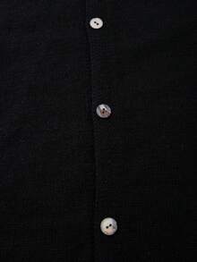 Áo khoác cardigan nam dài tay cổ tròn cài nút, dáng rộng, màu trơn, phong cách công sở, thích hợp cho mùa thu/đông, thích hợp mặc đi làm. - màu đen - Xem 7