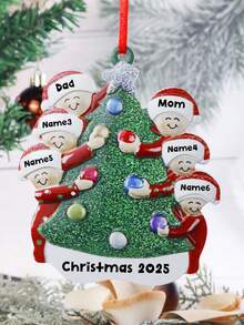 LICVIC Custom Christmas Decorations, Personalized Christmas Tree Decorations, Customized 2-6 Names Ornaments, Customizable Text Christmas Decor, Diy Ornaments, Christmas, Living Room Decor, Outdoor, Garden, Snowman Christmas Tree Pendant, Christmas Crafts For Kids, Room Decor, Boys, Girls, Mom, Dad, Family - Style a - View 2