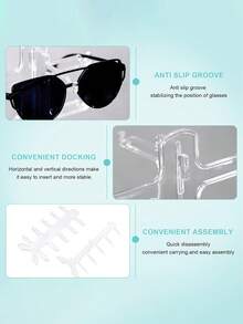 Soporte de almacenamiento transparente de alta calidad para gafas de sol de plástico, expositor de gafas, puede almacenar múltiples pares de gafas - Multicolor - Ver 7