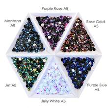 YONGNING 3mm-5mm AB树脂非热熔水钻 平底塑料水晶 亮片石 散装大包装 DIY