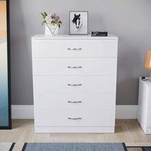 Vida Designs Pine Chest Of Drawers, 5 Drawer With Metal Handles & Runners, Unique Anti-Bowing Drawer Support, Riano Bedroom Furniture - White - View 10
