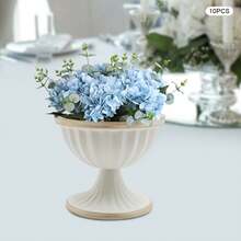 10 Pcs Gold Flower Arrangement Pots, 3.7 Inch Small Metal Vase For Centerpiece Table Decor, Fluted Metal Vase Set Of 10,Ready-To-Use Centerpiece Decor For Wedding & Party,Wedding/Party/Home Decor, Bright Golden & White Gold - 白金 - 查看 4