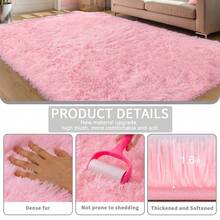 eluckya Plush And Thick Long-Pile Carpet, Super Soft And Comfortable Rug, Non-Slip Thick Pile Carpet, Suitable For Bedrooms, Living Rooms, Bathrooms, Dorm Rooms, Room Decor, Kitchen Essentials, Family Gatherings, Valentine's Day, Birthday Parties, Home Decor, Bedroom Decor. - Hồng - Xem 5