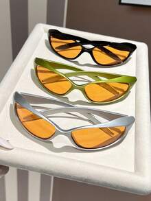 1pc/3pcs/4pcs Punk Style Fashion Glasses, 2025 Y2K Millennium Eyewear, Suitable For Carnival Parties, Street Photography, Tropical Beach Vacation, Beach Accessories, Beach Toys, Summer Beach Holiday, Outdoor, Travel