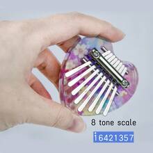 Piano de pulgar Kalimba miniatura pintado de 8 teclas, instrumento de dedo delicado, colgante, regalo de Navidad (forma de corazón)