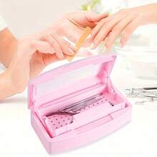 Nail Tool Clean Box Plastic Nail Tray For Alcohol Cleaning Container For Nipper Clipper Cutter Manicure Tools Nail Art Equipment For Salon SPA (Pink) - Pink - View 8