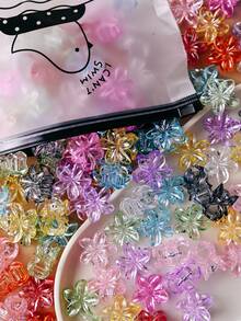 30 件透明迷你雏菊花发夹，小尺寸女士优雅仿珍珠公主发夹，百搭刘海/侧夹（颜色随机）秋冬爪夹发饰，适合女士度假装