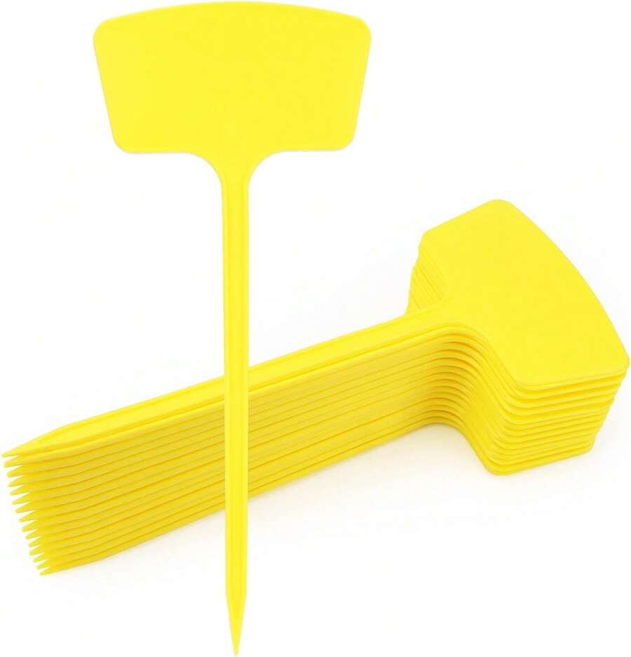 MoonyLI Etichette Per Piante Da Giardino, 100 Pezzi, Plastica Impermeabile Bianca 10x2 Cm