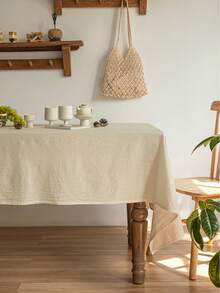 1pc Modern Minimalist Tablecloth, Linen Texture, Fresh Style For Coffee Table, Dining Table, Nordic/Japanese Inspired - Beige - View 9