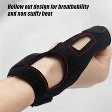 1Pc Adjustable Thumb & Wrist Support Brace With Detachable Aluminum Splint - Heavy-Duty Stability Brace,Ergonomic Design For Men & Women,Hand & Wrist Support For Sports,Work,Breathable And Adjustable,One Size Fits All For Men And Women,Stable Support Day And Night,Physical Relax,Gym Use,Ergonomic Design,Reinforced Stabilizer,Stability Aid,Active Lifestyle - 黑色 - 查看 6