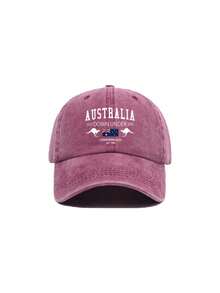 1 Stück modische Baseballkappe mit Australien Flagge & Muster - atmungsaktiv, verstellbar, Vatertagskappe & Baseballkappe - lässiger Hut geeignet für Outdoor-Sport, Reisen und Laufen (verschiedene Farben erhältlich), Sommer, Strand, Urlaub - Gewaschene Kappe - Übersicht 21