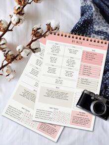 Trees 无日期待办事项笔记本/每日计划本/螺旋装订任务清单/日程安排本，提升效率，8.5英寸 x 5.5英寸，100克纸张 - 粉色 - 查看 5