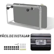 2 Piezas Marcos para Matrculas, PortaPlacas para Auto, 12.2* 6.3 Pulgadas con Accesorios de Auto, Portaplacas de Acero Antioxidantes, Universal para Matrculas de los Vehculos Mexicanos - pago - Ver 3
