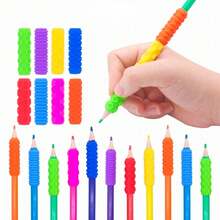 4pcs/14pcs/24pcs/28pcs New Silicone Textured Pencil Grips (Random Color Delivery)